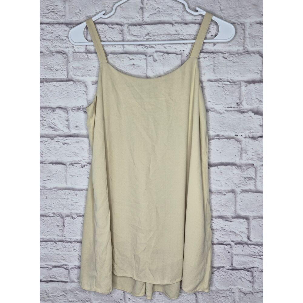Eileen Fisher 100% Silk Smocked Cami Tank Top Small Cream Smocked R9GC-4 Lined - Picture 5 of 9